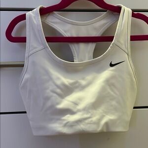 Nike White Sports Bra Moisture-Wicking Supportive